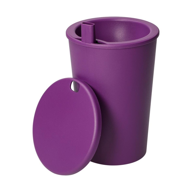 Splash drinkbeker 370ml - plastic - met rietje en uitneembaar bakje