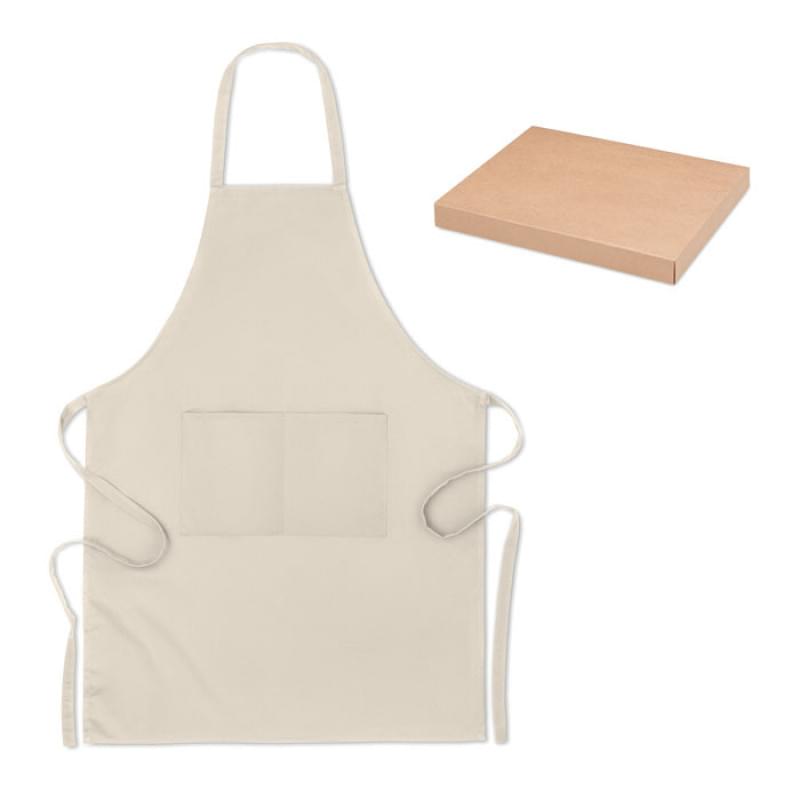 Raipur schort - 90x65 cm - biologisch katoen - 200 g/m² - twee voorzakken