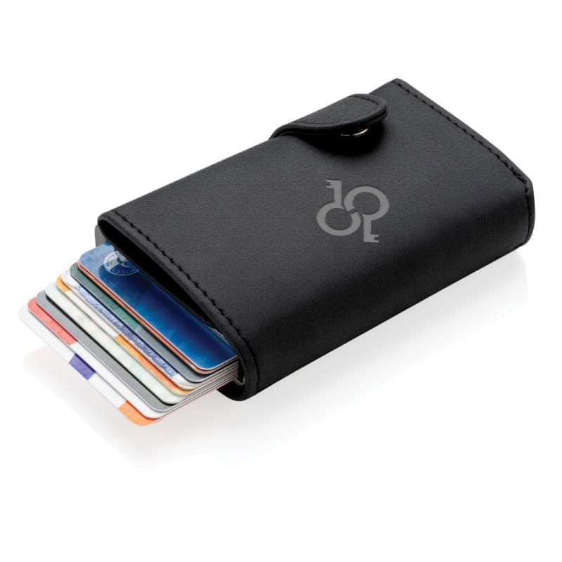 Standaard RFID kaarthouder met PU portemonnee - aluminium - 10.2x6.7x2.9cm