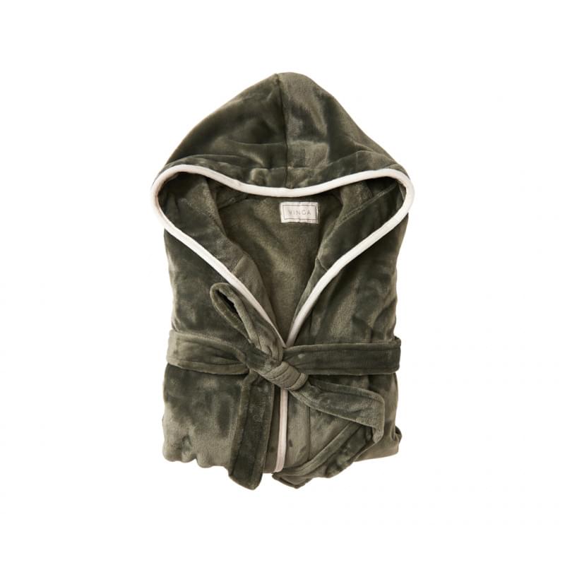VINGA Louis badjas - S/M - rPET - 350 g/m² - grote capuchon - 2 zakken