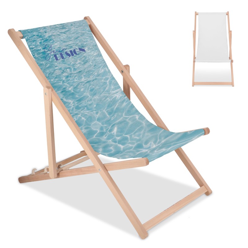 Vouwbare strandstoel - houten frame - verstelbaar