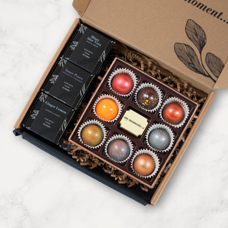 Zen & Tea bonbon box - gepersonaliseerd kaartje - geschenkverpakking
