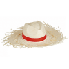 Filagarchado hoed - stro - met binnenlint en fransjes