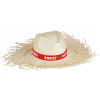 Filagarchado hoed - stro - met binnenlint en fransjes
