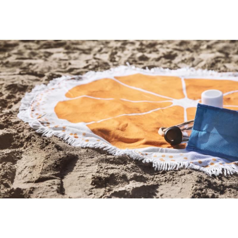 Cody ronde strandhanddoek - 160 cm - 160 g/m² - polyester - microfiber