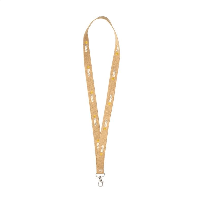 Lanyard - kurk - 20 mm - karabijnhaak