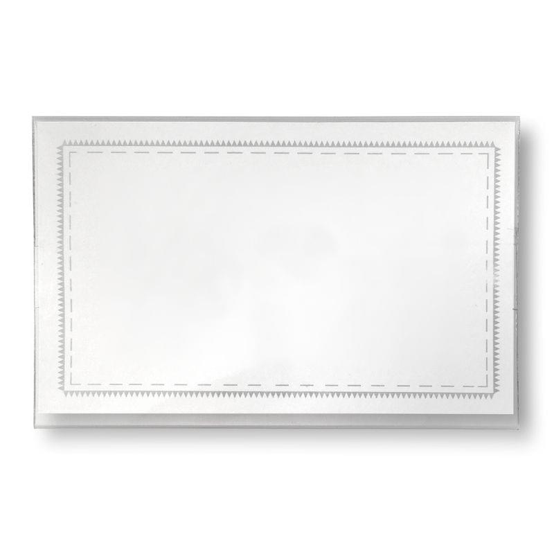 Blanco naambadge - 5.8 x 9 cm - PVC - transparant - clip en speldsluiting
