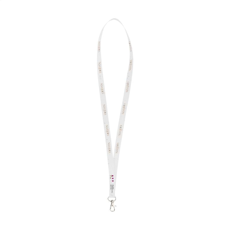 Lanyard - plantbaar zaadpapier - 20 mm - karabijnhaak