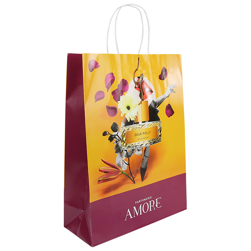 Papieren tas 140 g/m² - A3 - gelamineerd - all over bedrukt - gedraaid koord