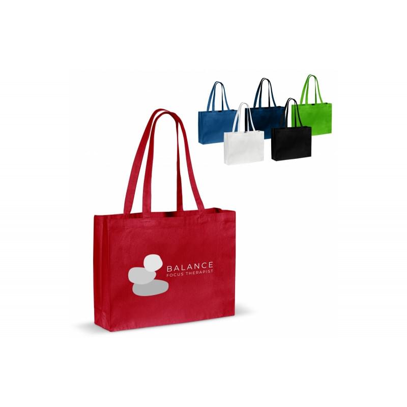 Shopper - gerecycled katoen - 140g/m² - 49 x 37 x 14 cm - lange hengsels