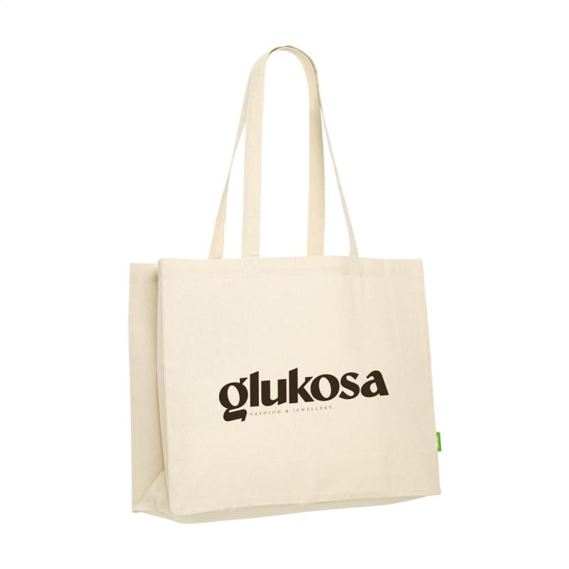 Ecru shopper - organisch katoen - 180 g/m² - 45 x 33 x 13 cm - 19L - lange hengsels