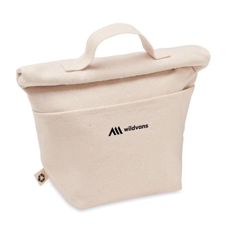 Recabo geïsoleerde koeltas 1,64L - gerecycled katoen - rolltop - klittenbandsluiting