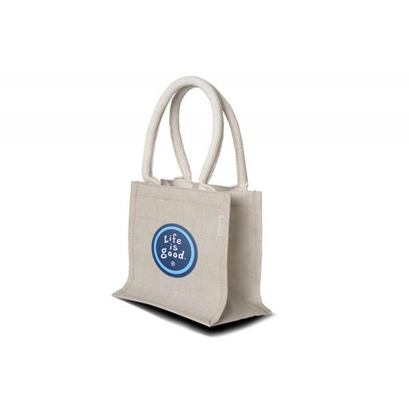 Juco cadautas - jute en katoen - 22 x 20 x 13 cm - gewatteerde katoenen handvaten