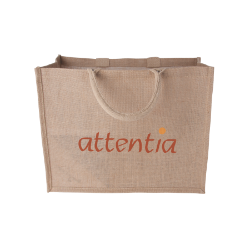 Shopper liggend model 43 x 34 x 20 cm - jute - 240 g/m² - Oeko-tex