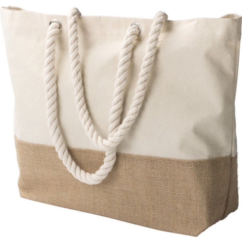 Diego boodschappentas - canvas - 280 g/m² - 48 x 15 x 35 cm - jute onderzijde - 25 L