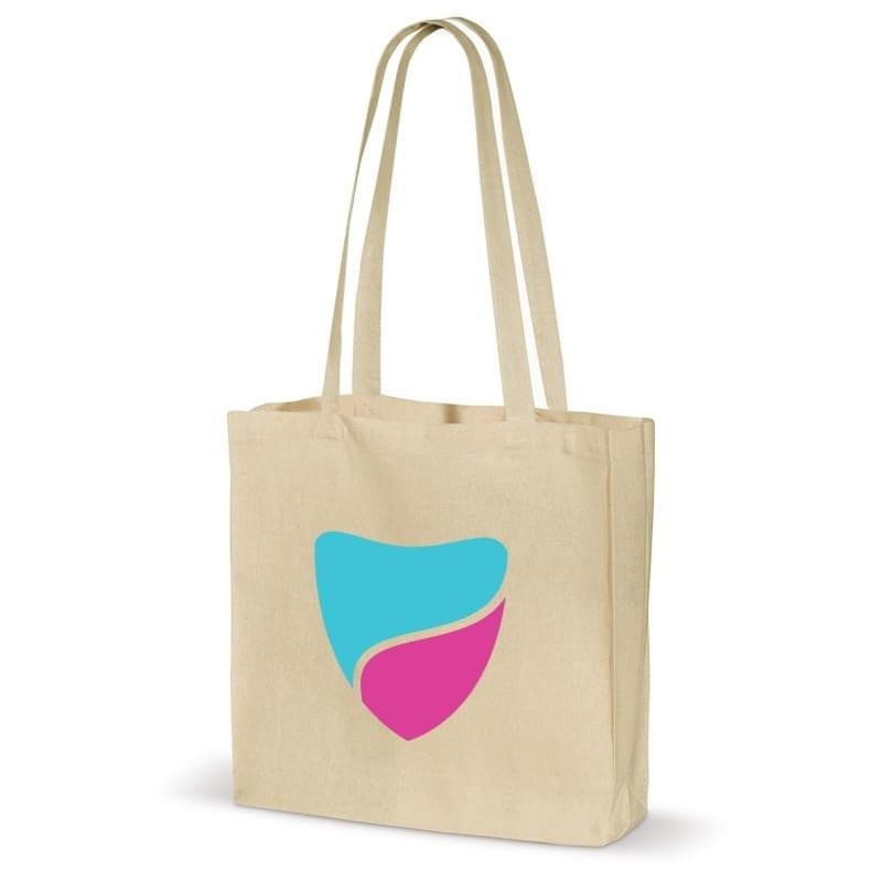Katoenen shopper - katoen - 140g/m²- 40 x 35 x 10 cm - Oeko-tex - ecru - blokbodem en zijvouw