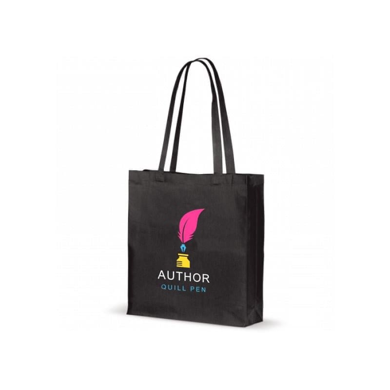 Katoenen shopper - katoen - 140g/m²- 38 x 42 x 10 cm - Oeko-tex - blokbodem en zijvouw