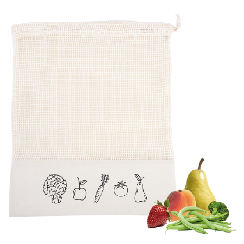 Katoenen fruit- en groentetasje ecru