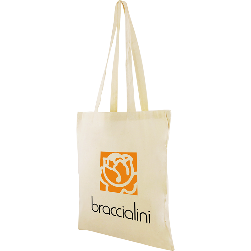 HIll katoenen draagtas - katoen - 136 g/m2 - 38 x 42 cm - ecru - Oeko-tex - lange hengsels
