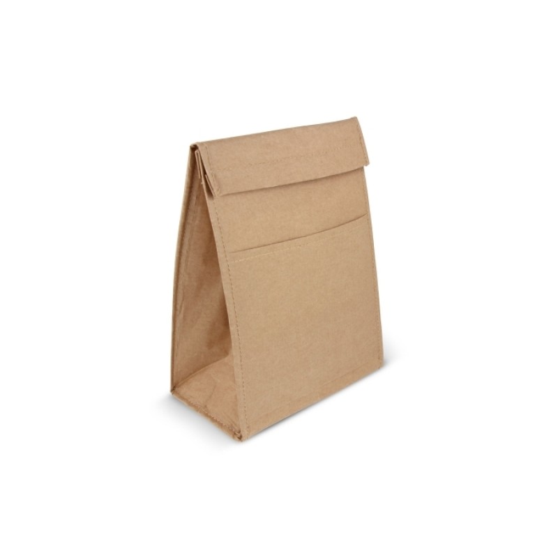 Papieren lunchbag - 19 x 25 x 11 cm - bruin - PEVA voering