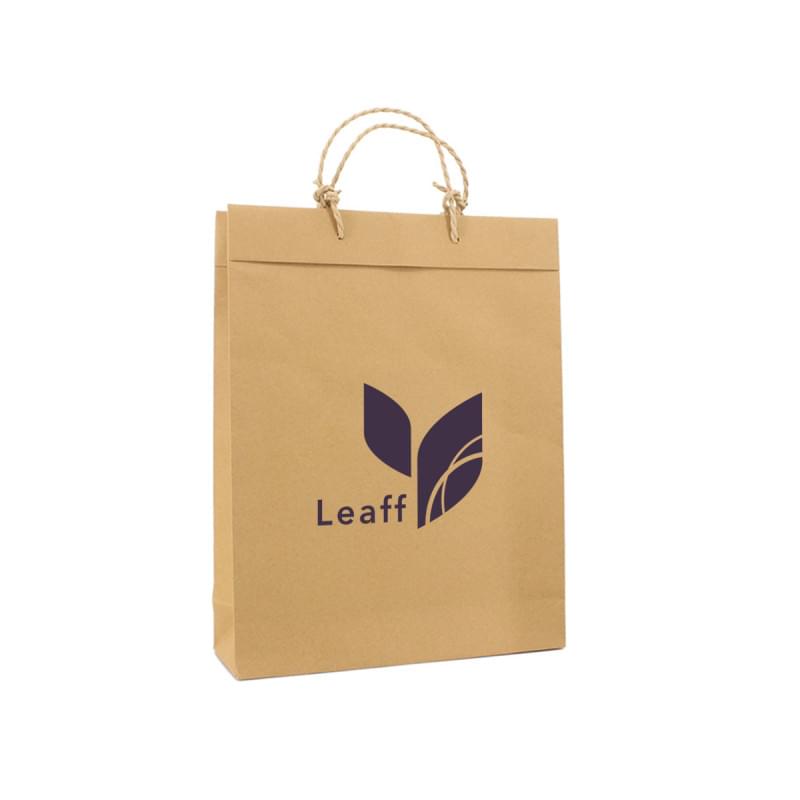 Luxe papieren kraft tas 180 g/m² - A3 - bruin - met omslag - papieren koord