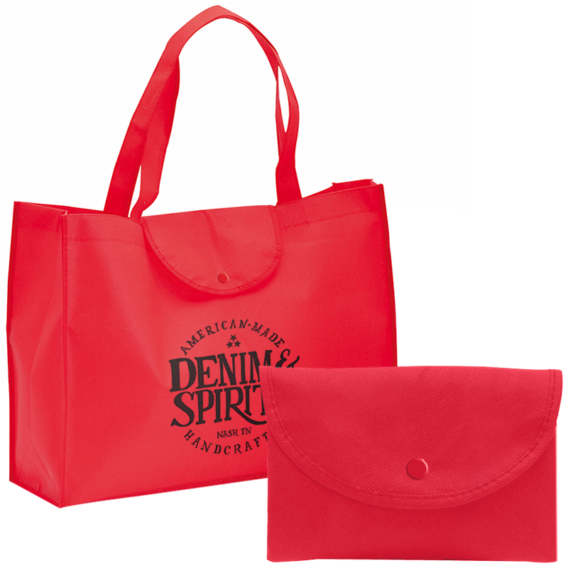Austen draagtas - non-woven - 90 g/m2 - 45 x 12 x 33 cm - knoopsluiting - opvouwbaar