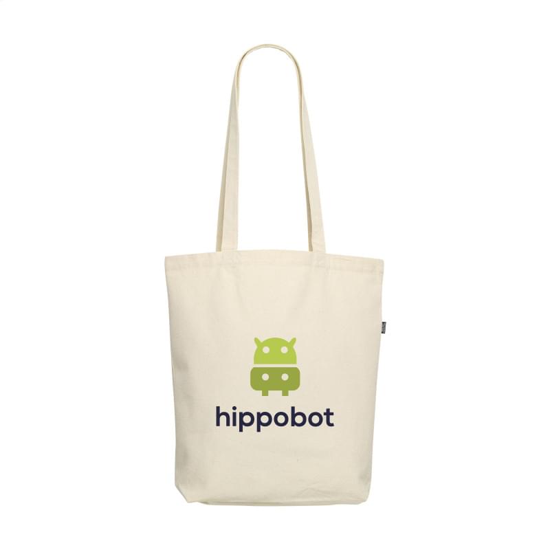Natural winkeltas - recycled canvas - 260g/m² - 38 x 40 x 10 cm - ecru - lange hengsels 