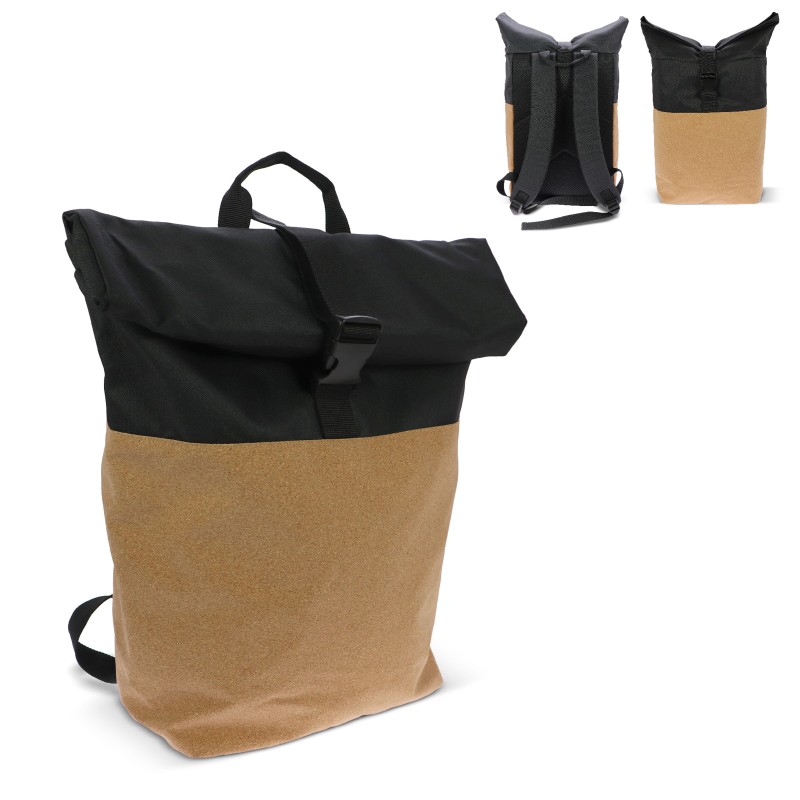 Rolltop rugzak -18L - kurk & R-PET - met sluiting 