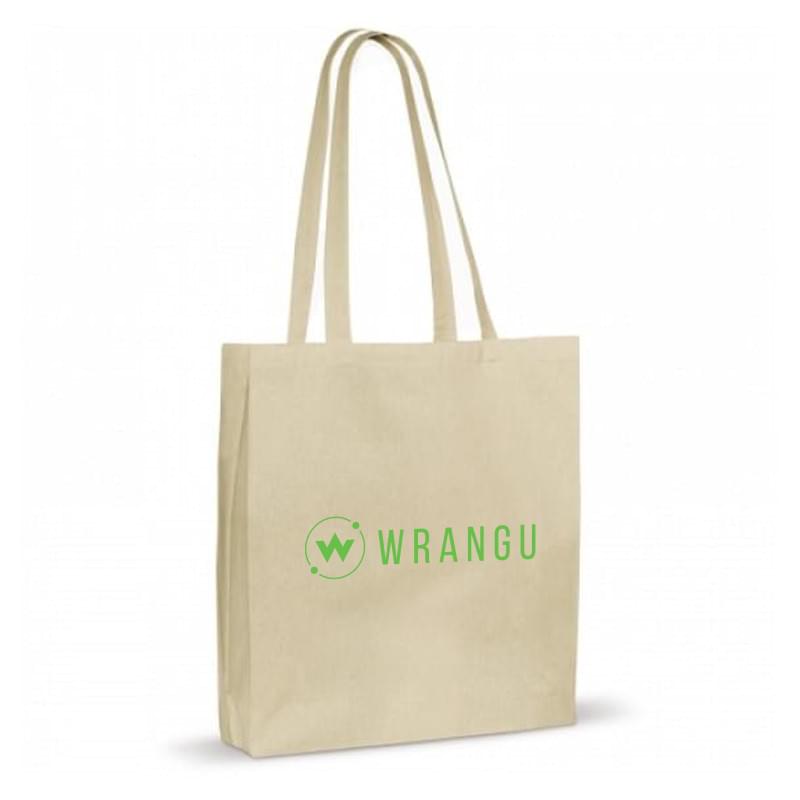 Katoenen shopper - katoen - 140g/m²- 38 x 42 x 10 cm - Oeko-tex - ecru - blokbodem en zijvouw