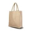 Trendy tas 35 x 31 x 10 cm - jute/katoen - gewatteerde handvatten