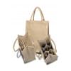 Shopper en flessentas 38 x 27,5 x 19,5 cm - jute/katoen - inklapbare flessenhouder - gewatteerde handvatten