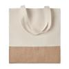 India Tote boodschappentas - twill katoen/jute - 160 g/m² - 41 x 38 cm - lange hengsels
