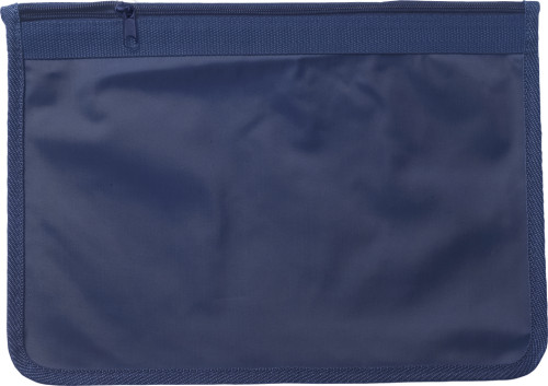 Documententas A4 met ritssluiting-Blauw-Zonder opdruk