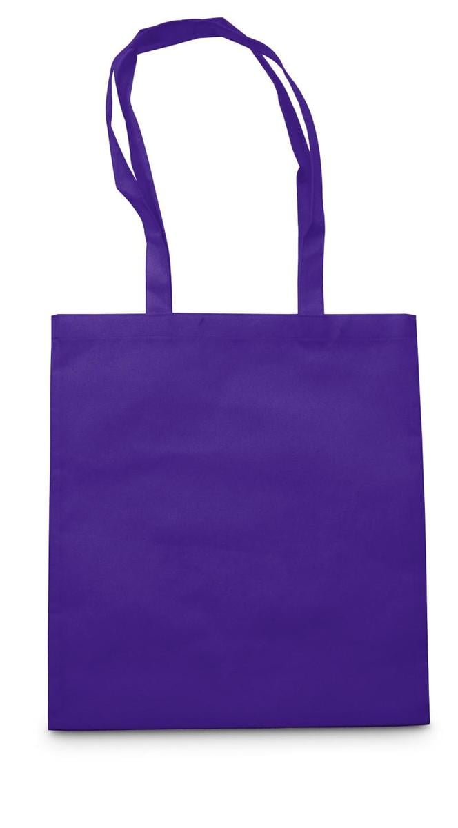 Draagtas lange hengsels nonwoven-Paars-Zonder opdruk