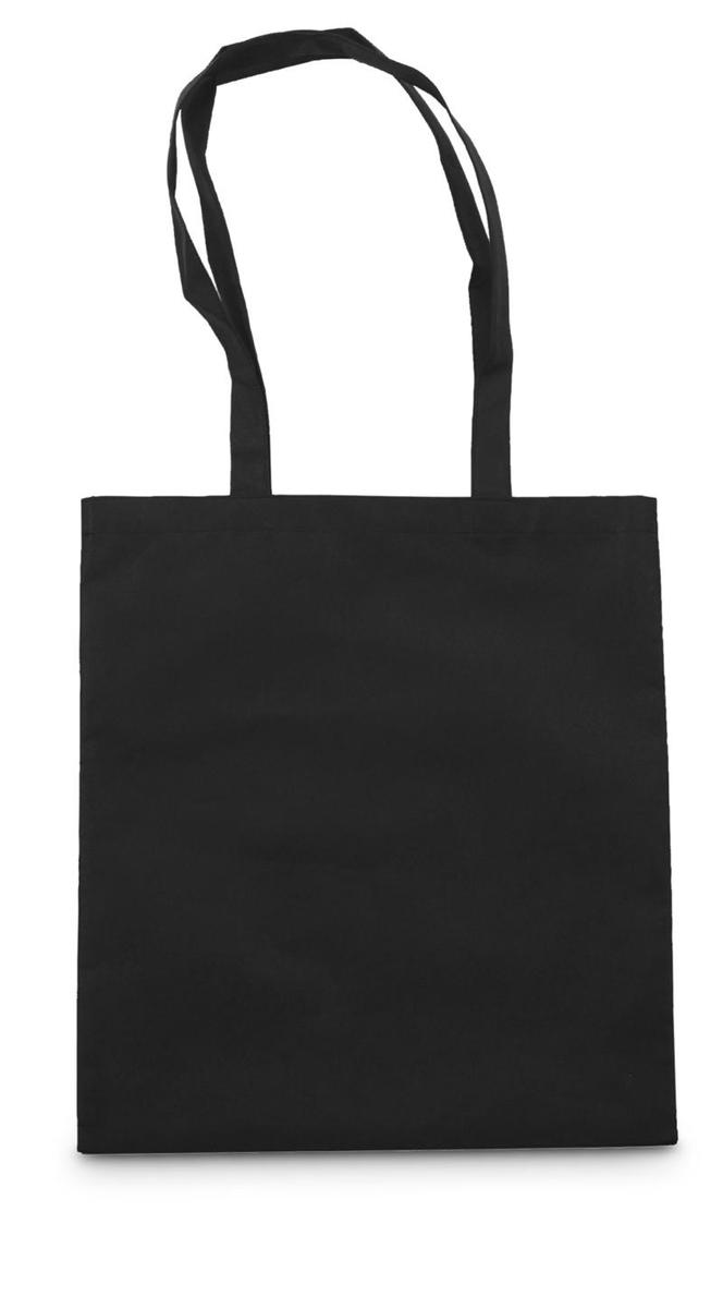 Draagtas lange hengsels nonwoven-Zwart-Zonder opdruk