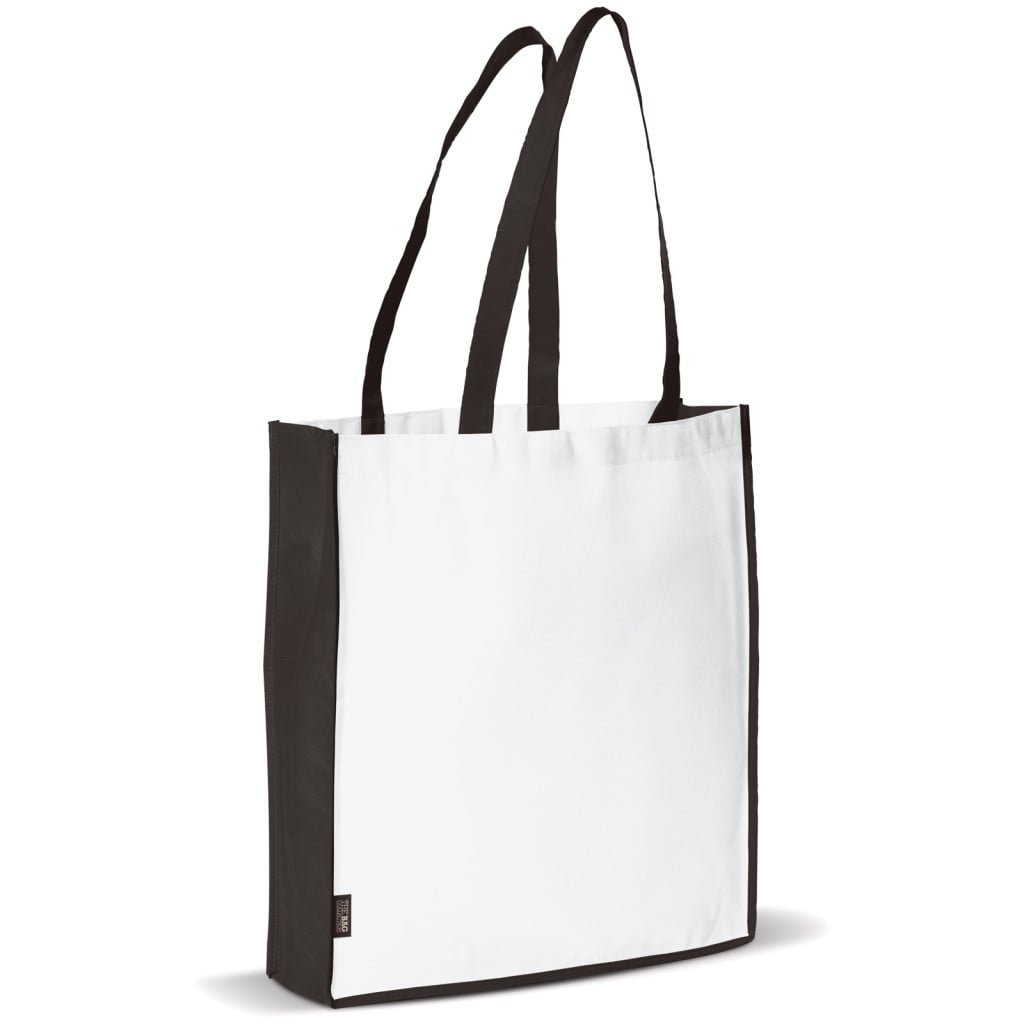 Draagtas Non Woven-Wit / zwart