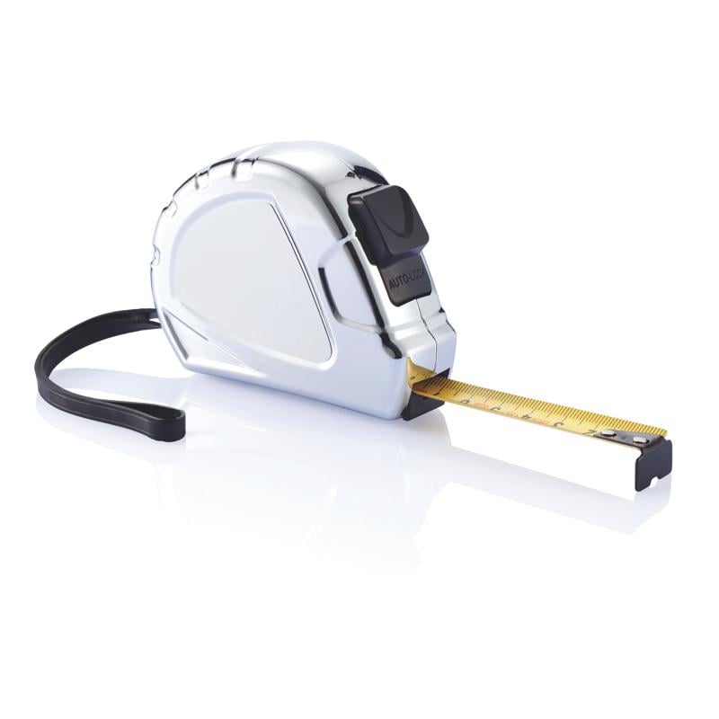 Economic Auto stop rolmaat, 3m/16mm-Zilver-Zonder opdruk