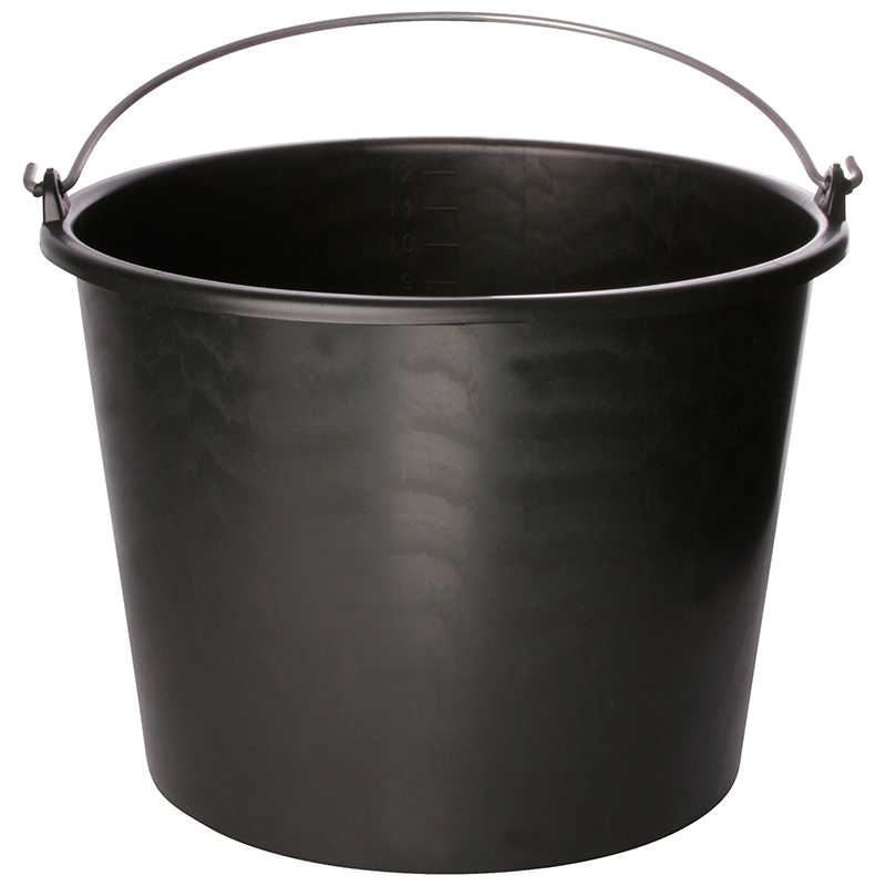 Emmer 12 liter zwart-Zwart