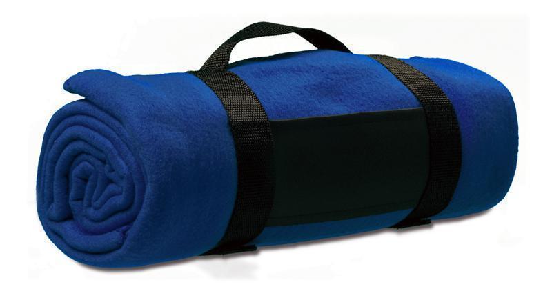 Fleecedeken met handgreep-Blauw-Zonder opdruk