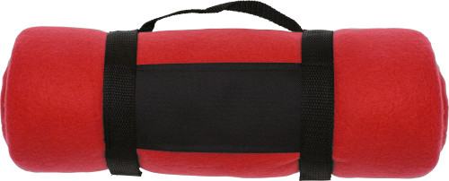 Fleecedeken met handgreep-Rood-Zonder opdruk
