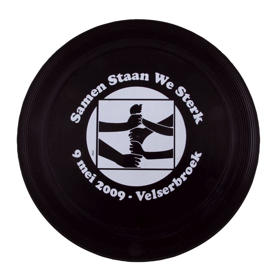 Frisbee 21 cm. met ringen-Zwart-Zonder opdruk