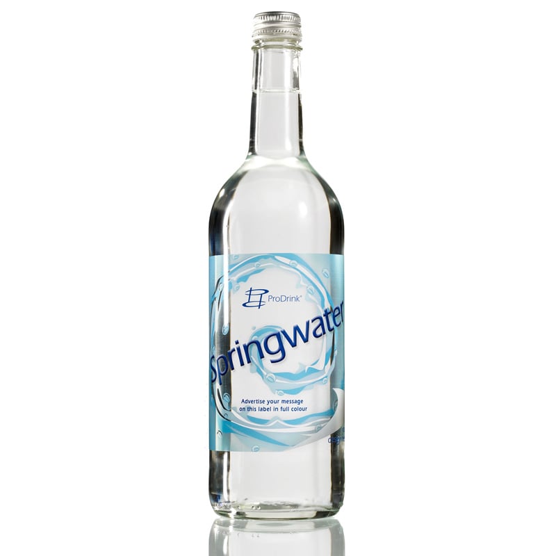 Bronwater 750ml glazen fles-Transparant, #dde0e5-Full Colour