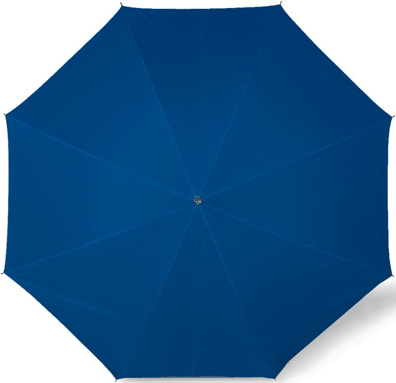 Golfparaplu met houten handvat en klittenbandsluiting-Blauw-Zonder opdruk