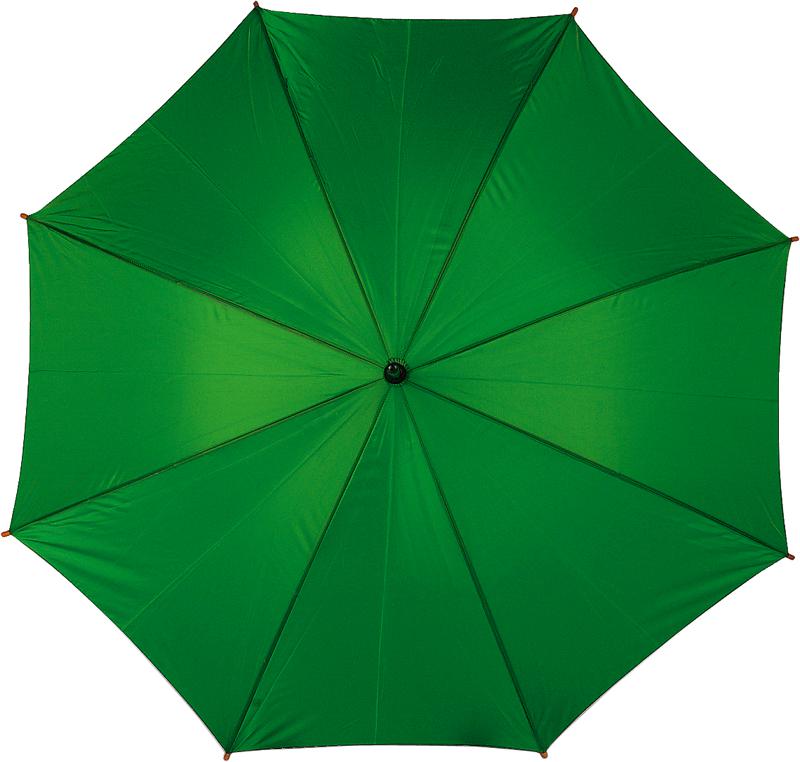 Golfparaplu met houten handvat en klittenbandsluiting-Groen-Zonder opdruk
