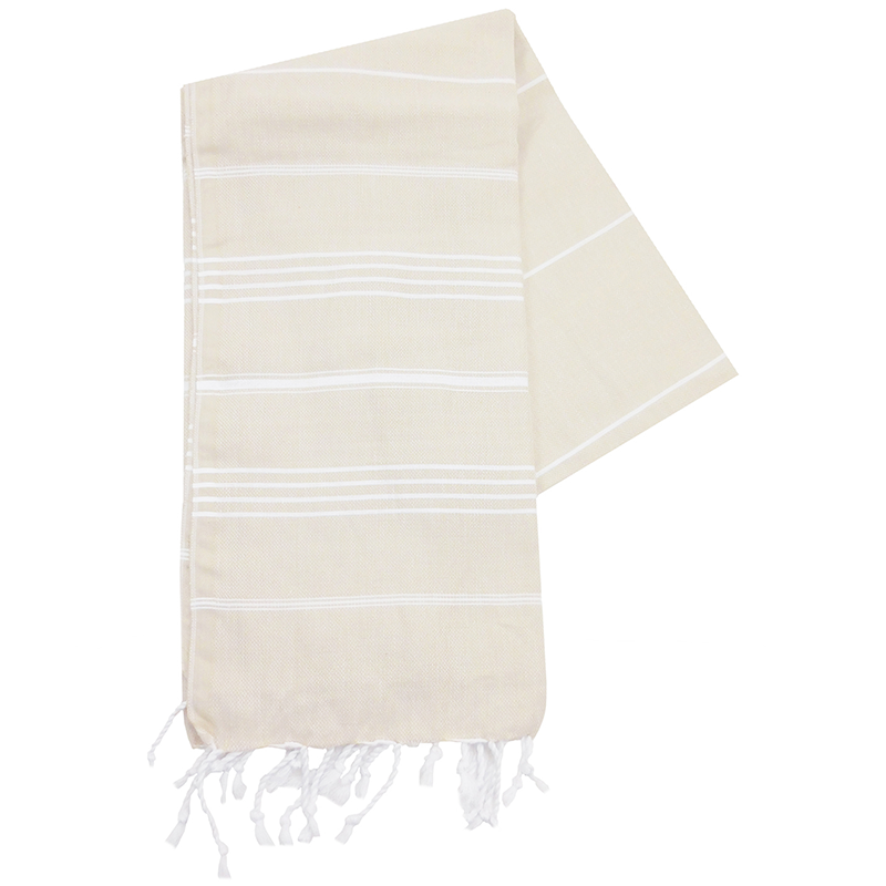 Hamam handdoek-Beige / wit