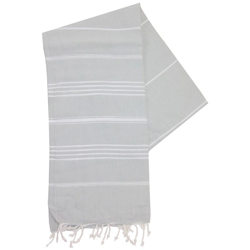 Hamam handdoek-Lichtgrijs / wit