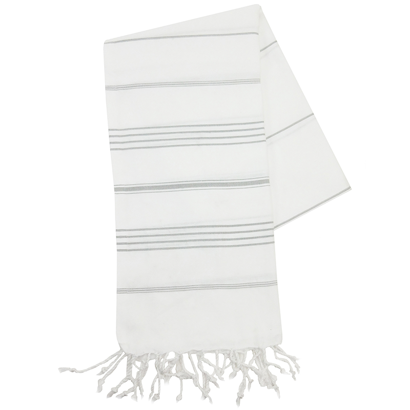 Hamam handdoek-Wit / grijs