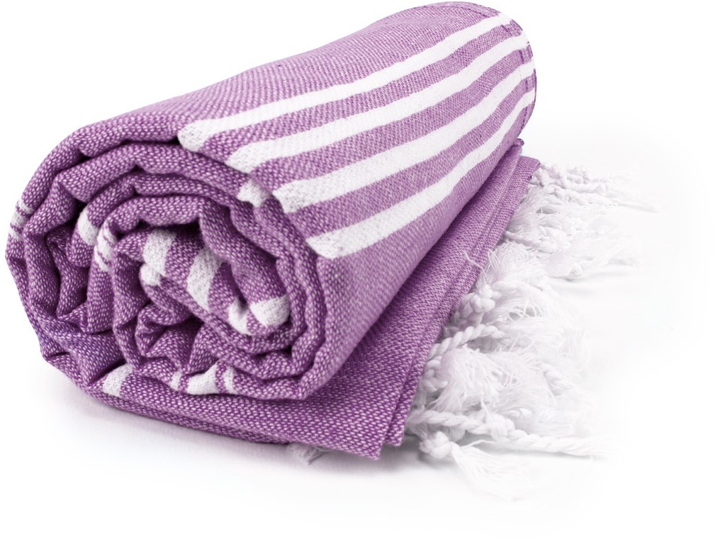 Hamamdoek 100 x 180 cm-Purple / white