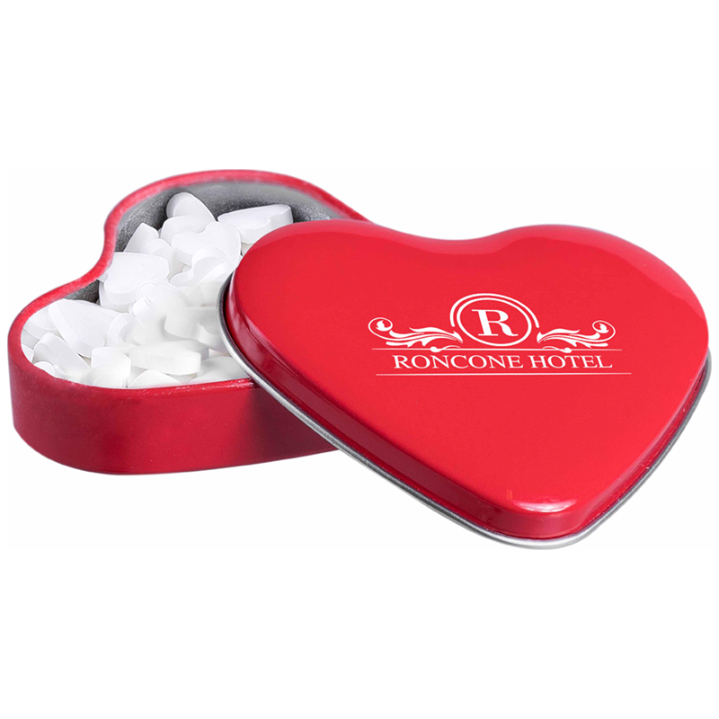 Hartenblikje met pepermuntjes-Rood