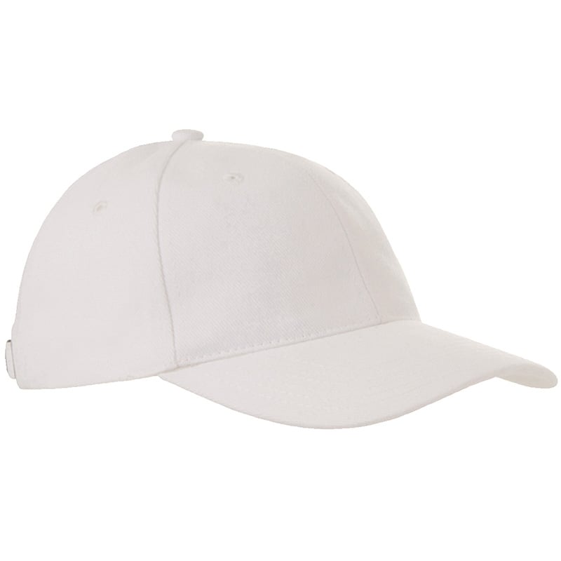 Heavy Brushed Cap-Wit, #ffffff-Borduring